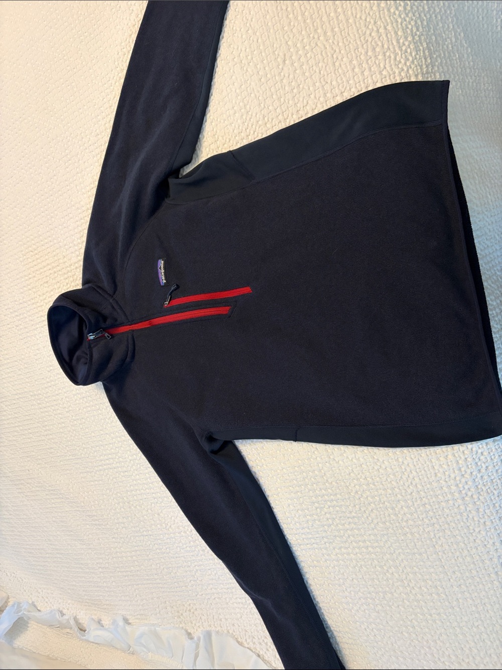 Patagonia Men's Navy Fleece Quarter-Zip with Red Zip Placket